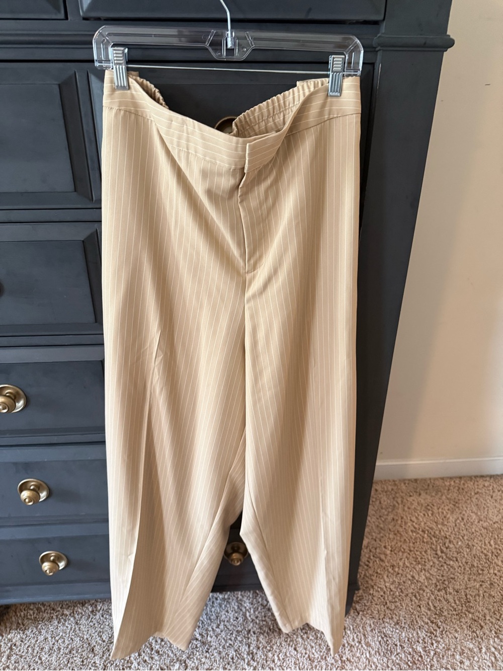 Eloquii Tan Pinstripe Trousers Size 22